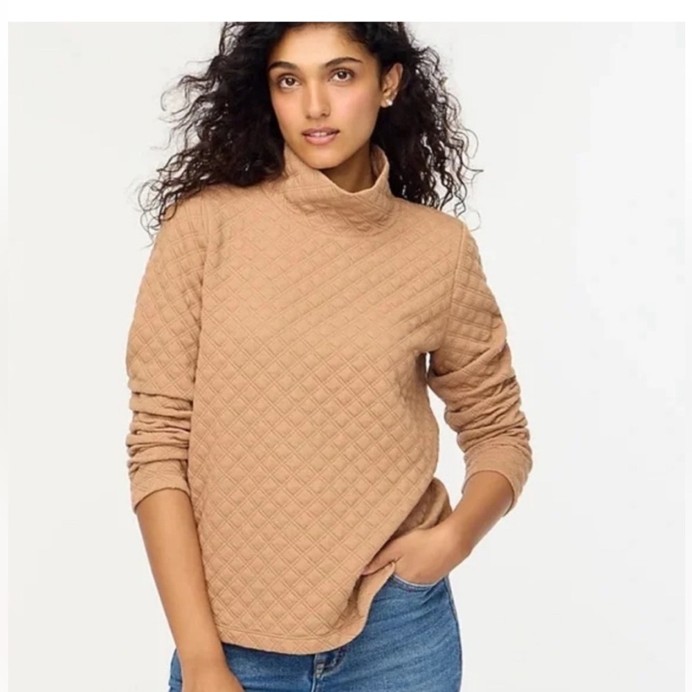 **3 for $30***Crew Quilted Mock Turtleneck Pullover